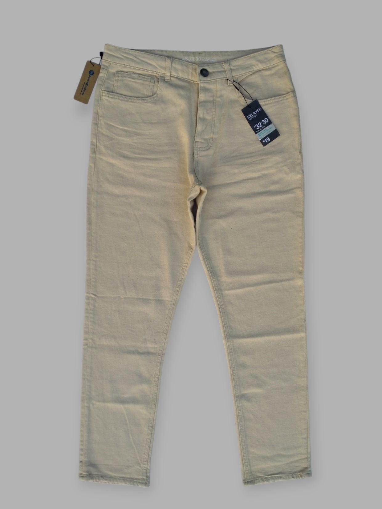 Adonisarc Men Straight Fit Beige Jeans - Adonisarc.com