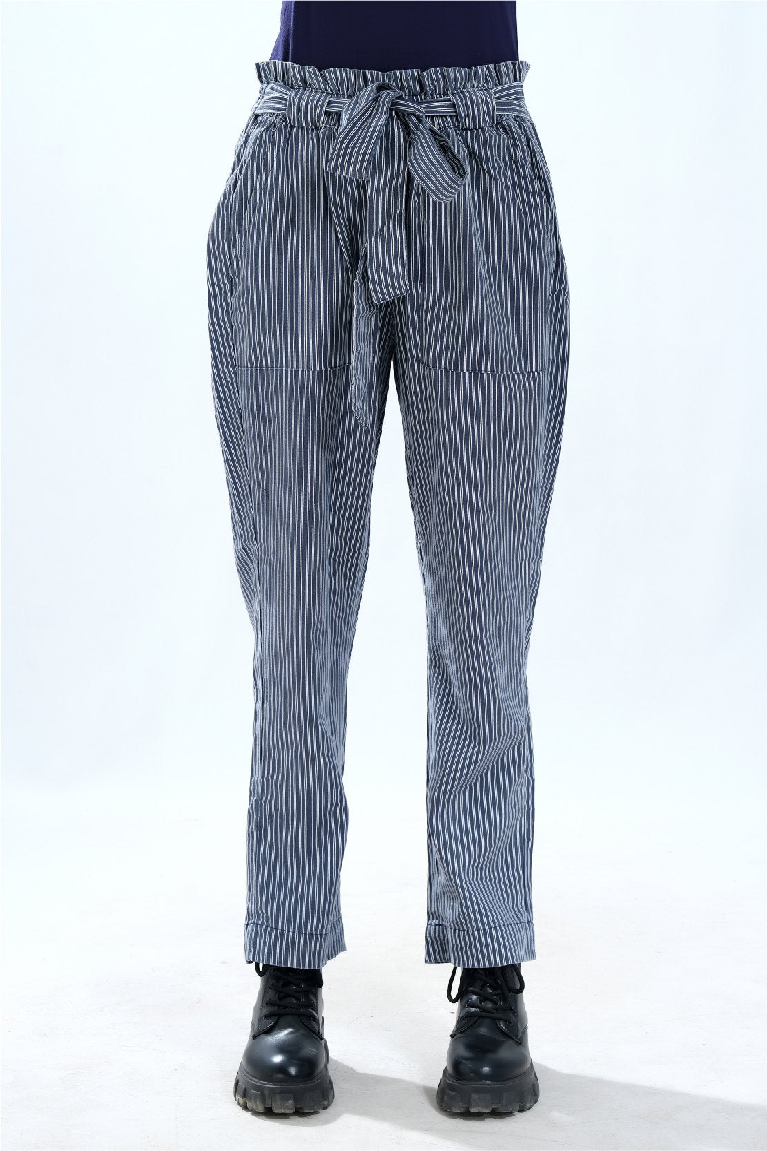 Adonisarc Women Blue Striped Trouser - Adonisarc.com
